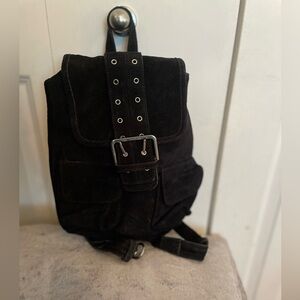 Black Suede  Backpack